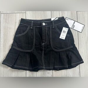 NWT ALMOST FAMOUS FITTED BLACK DENIM MINI SKIRT